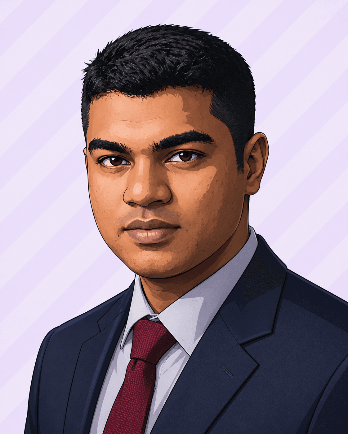 Illustrated portrait of Zadhid Powell, SaaS content strategist for technical products